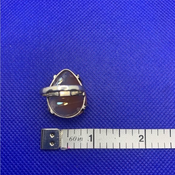 Sweet Peach Chalcedony Ring! .925 Sterling Silver Overlay, Size 5.75 - Picture 13 of 13